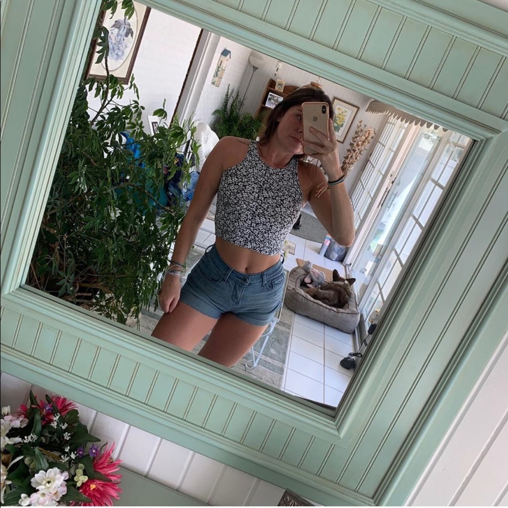 floral cropped tank